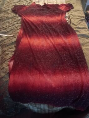 Sparkle Ombre Red Maxi Dress- Nicco